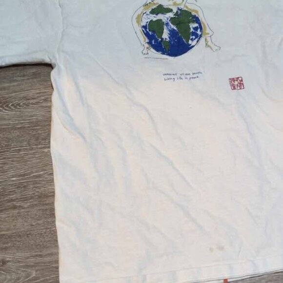 Oneita Men's T-shirt Vintage Artwork of John Lennon Imagine size medium - Picture 2 of 4